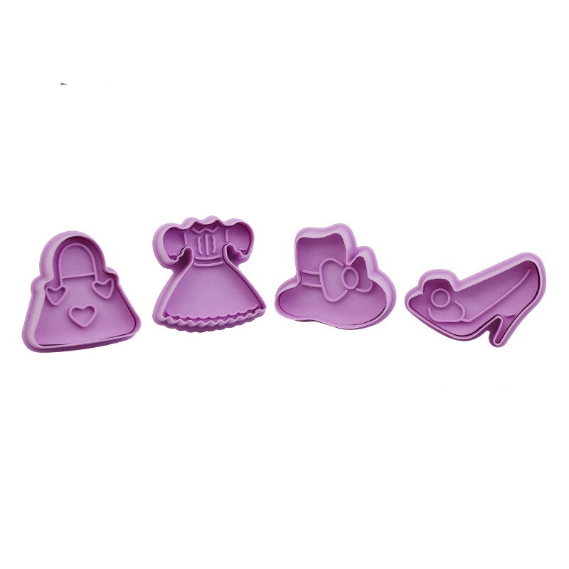 4 Stks/set Cookie Stempel Cutters Biscuit Mallen Vormen 3D Cookie Plunger Cutter Diy Bakvorm Gereedschap Gingerbread Cookie Cutters: 3