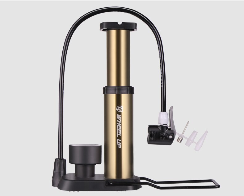 Wheelup fodpedal pumpe mountainbike cykel elbil pedal barometer luftpumpe pumpe: Gylden