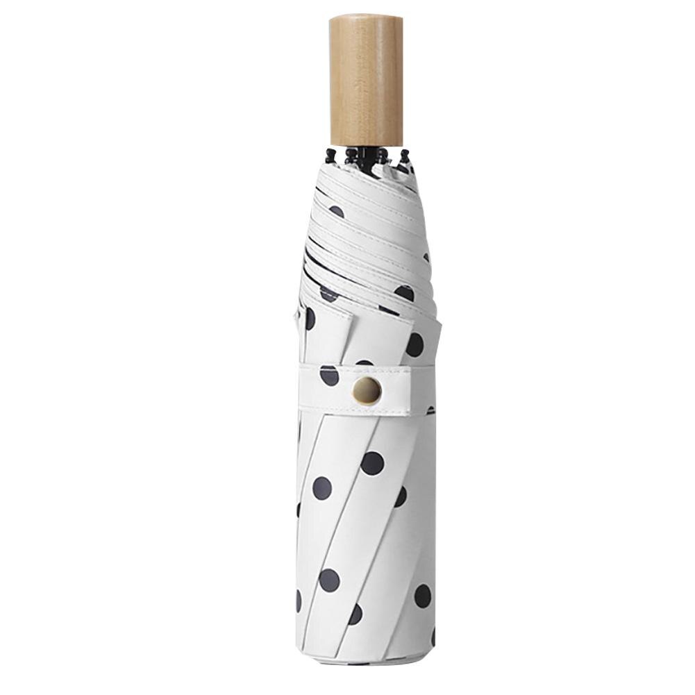 Paraguas de protección UV, sombrilla plegable resistente al agua y al viento, a la: Blanco