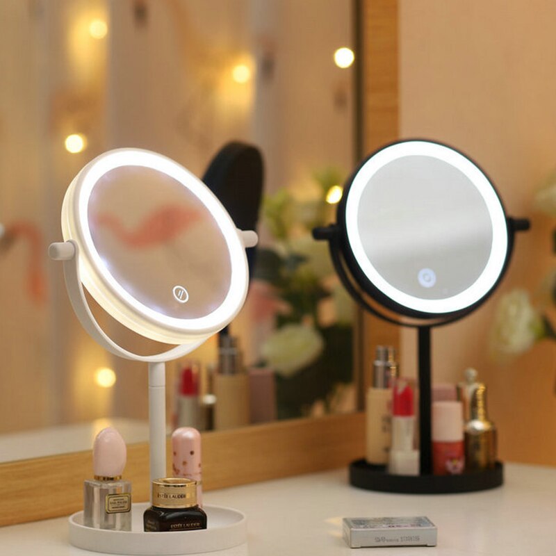 Led Make-Up Spiegel M151 Desktop Ring Led Make-Up Vanity Spiegels Licht Up Spiegel Voor Make-Up Spiegel Met Verlichting 360 graden