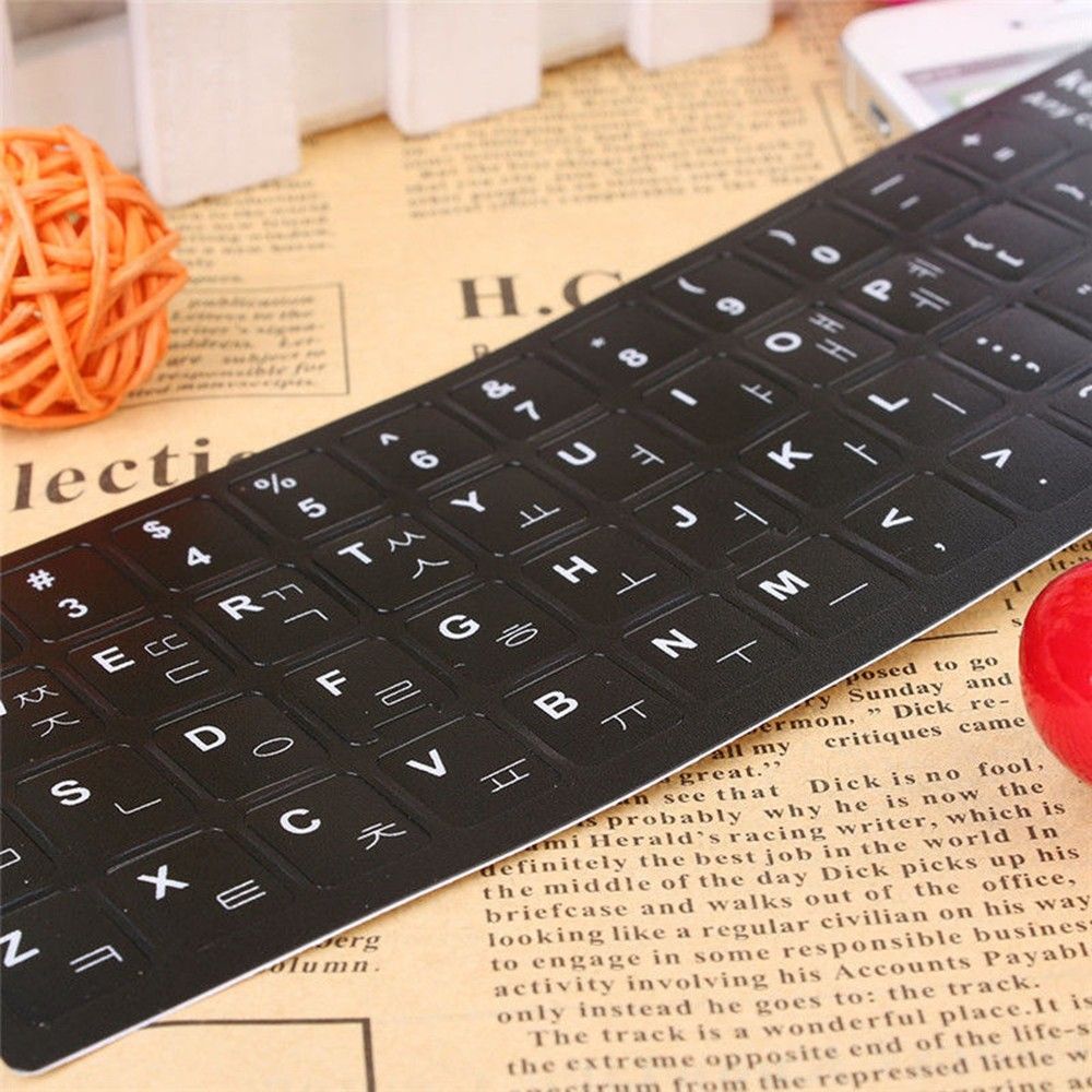 Koreanske hvide bogstaver standard tastatur klistermærker til bærbar computer tastatur udskiftning beskyttende film dekoration