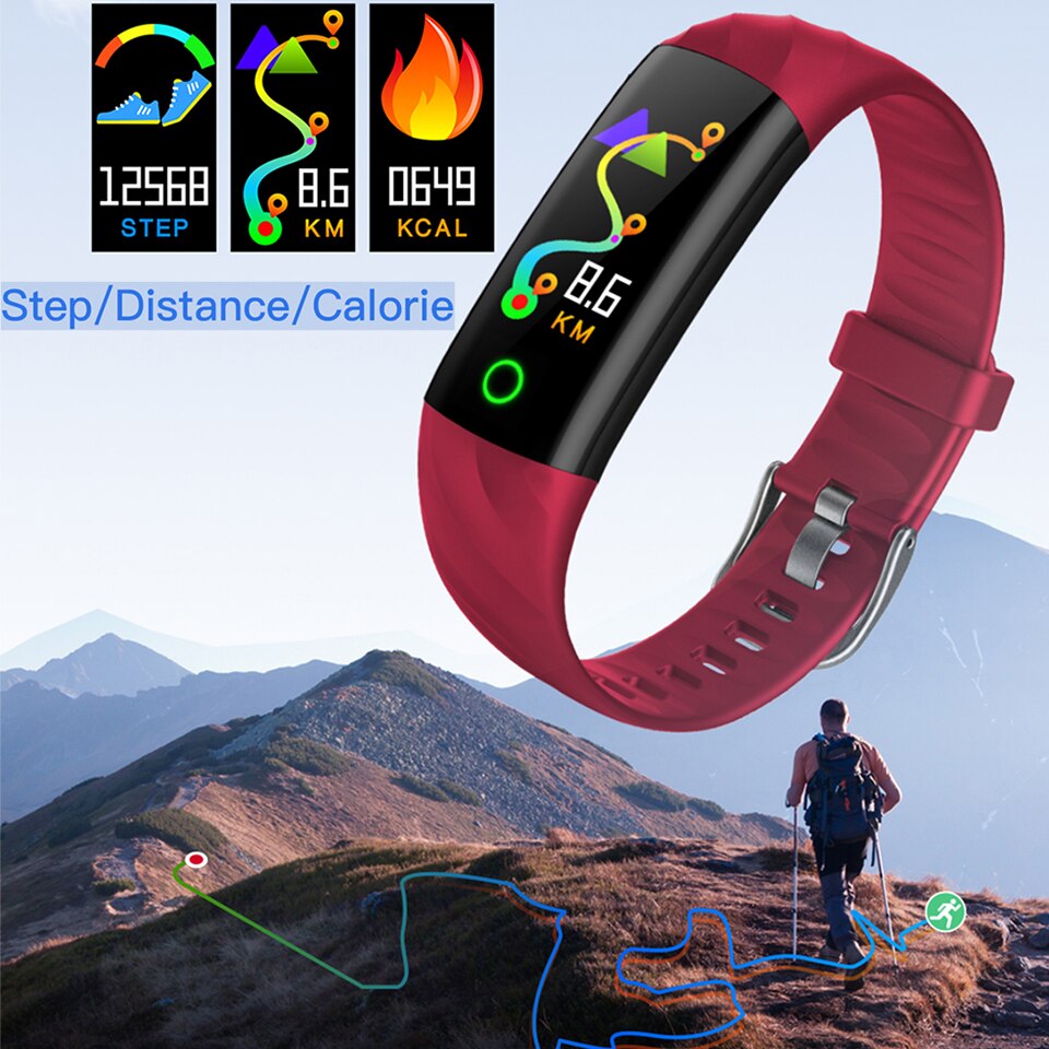 BOYZHE Smart Armband Horloge IP68 Waterdicht Stappenteller Hartslag Bloed Zuurstof Monitor Fitness Tracker Multi Sport Smart Horloge
