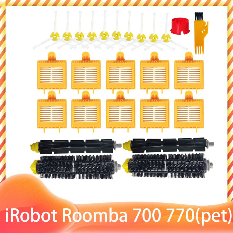 Cepillo principal de para iRobot Roomba, cepillos laterales, accesorios de filtro Hepa, Serie 700, 770, 780, 790, 772, 774, 775, 760: Set 4