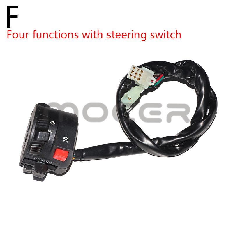 Universal 22mm Motorcycle Switches Motorbike Horn Button Turn Signal Electric Fog Lamp Light Start Handlebar Controller Switch: F