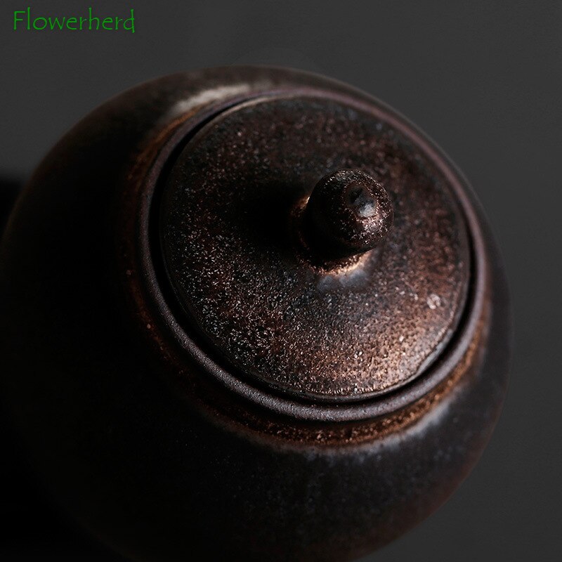 Large Ceramic Tea Caddy Sealed Caddy Japanese-style Coarse Pottery Household Tea Organizer Tea Tins Tea Container Tea Storage