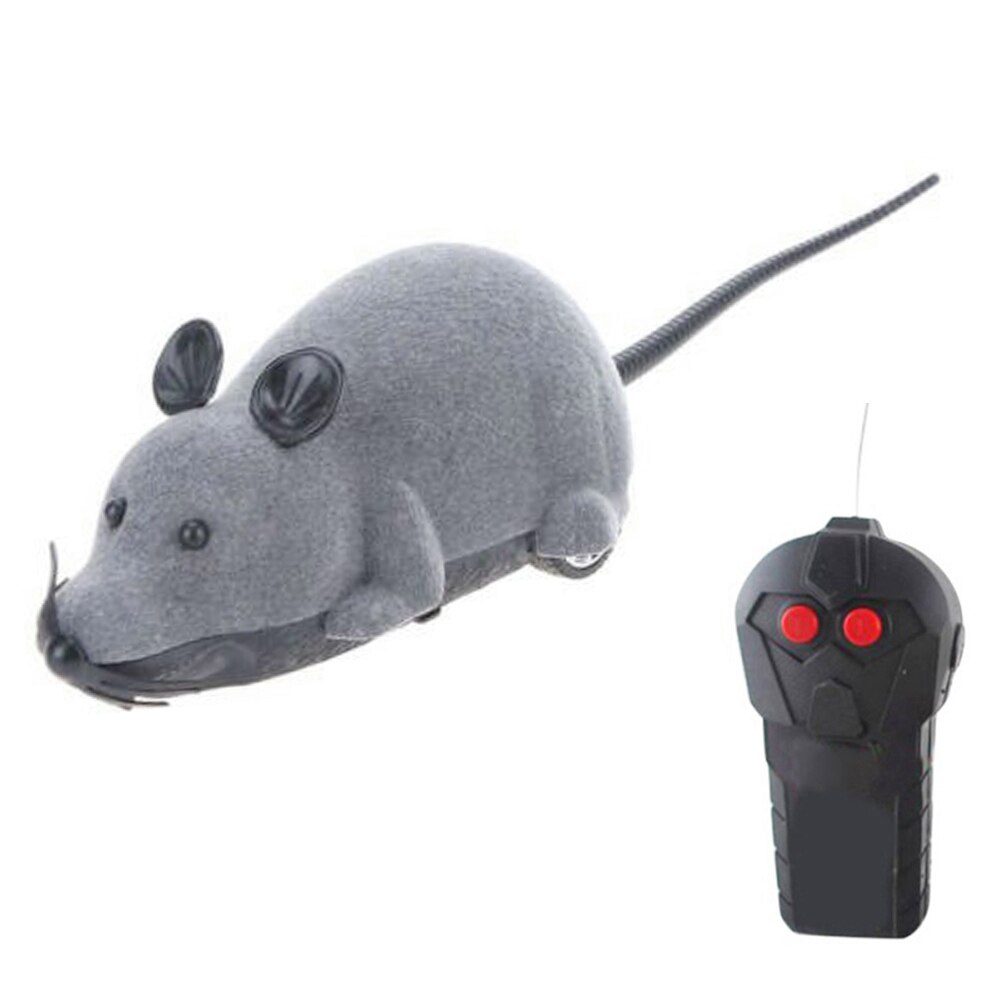 Ratón eléctrico inalámbrico con Control remoto para Gato, gatito jugando, productos para gatos y mascotas, juguetes, TB: Gris