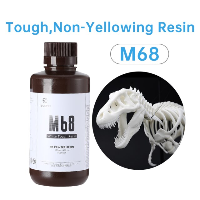 Resione 500g abs kuten kova, joustava hammaslääketieteen läpinäkyvä uv-hartsi 3d elegoo anycubic resiinille 3d fotonihartsi: M68 500g