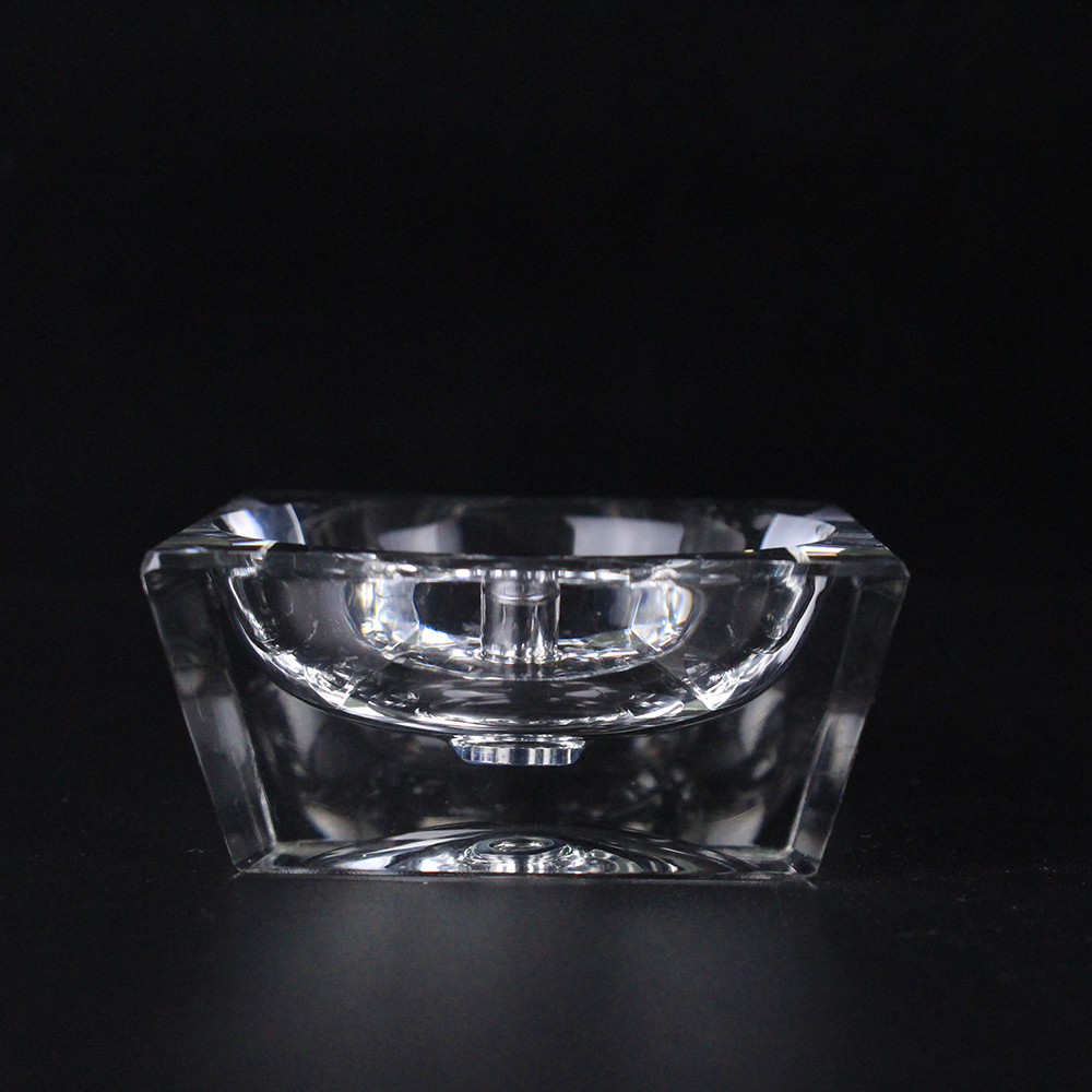 Transparent Trapezoid Crystal Glass Display Base Stand Holder LED Lamp Base