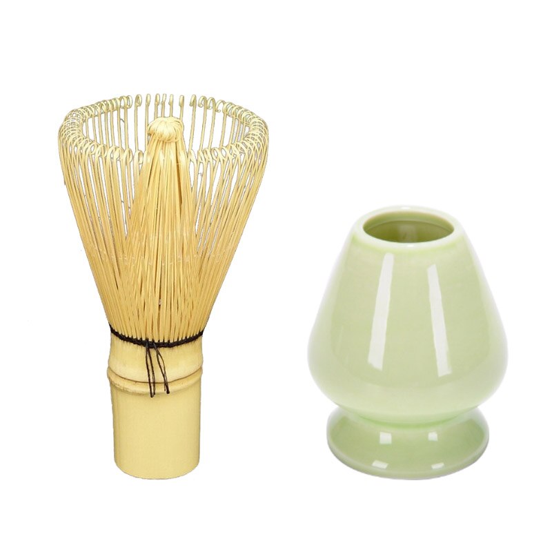 Matcha Maken Tool Set Bamboe Thee Garde Thee Scoop Keramische Thee Garde Houder Matcha Garde Japanse Theewaar Thee Hulpmiddel Kom sete: 02set