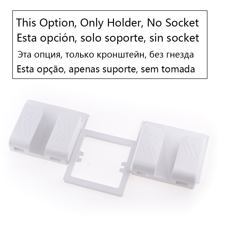 Eu/Franse Stopcontact Met Dual Usb-Poorten Opladen Usb Stekker Opladen Wit Geborsteld Aluminium Paneel: double Phone holder