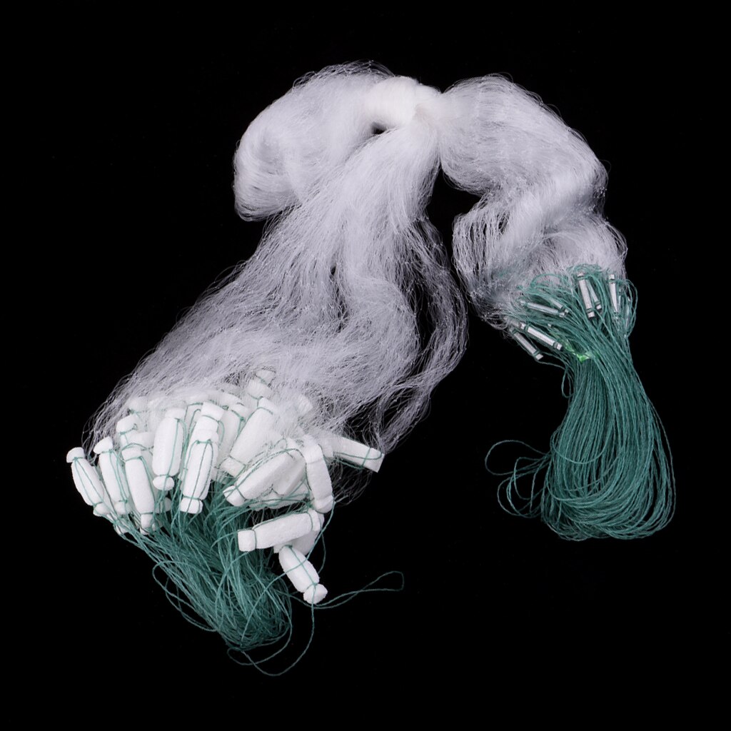 Fishing Gill Net 1 Layers Nylon Sinking Net Mesh Bait Trap with Lead Sinker Saltwater Freshwater