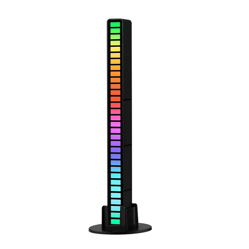 RGB Sound Control Pickup Rhythm Light USB Rechargable Voice-Activated Music Ambient Lights LED Strip Light Car Atmosphere Lamp: Black /  USB Rechargeable
