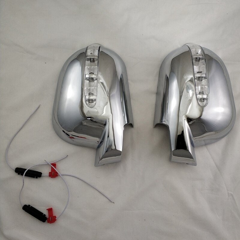 Porta retrovisor porta espelho cobre com led acessórios do carro para mercedes-benz m-classe w163 ml 1997-2005 abs cromado