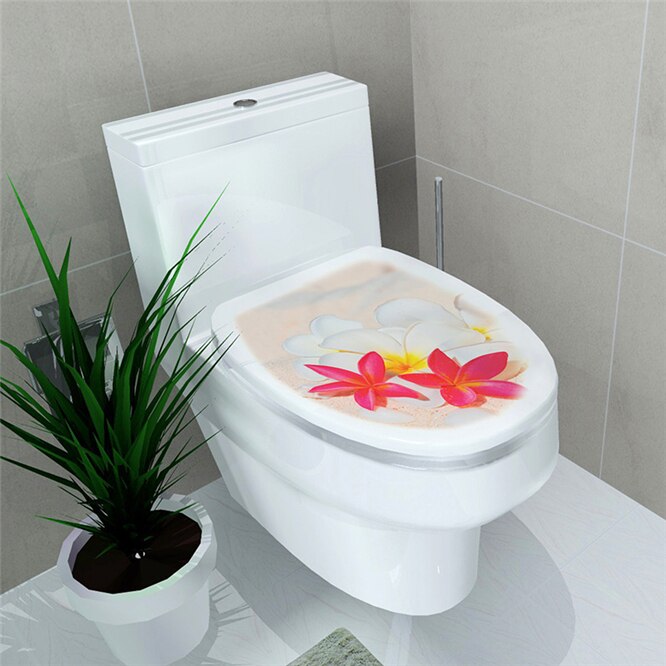 Vandtæt 3d toilet sæde væg klistermærke kunst havfisk wc piedestal pan dækning mærkater aftageligt badeværelse mærkater hjem indretning: K