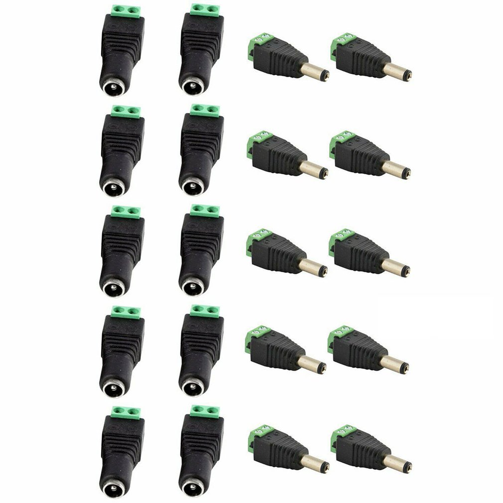 10 Paar (20 Stuks) coax Cat5 Naar Bnc Dc Power Man Jack Plug Dc Vrouwelijke Connector Plug Adapter Av Bnc Utp Voor Cctv Camera video Balun