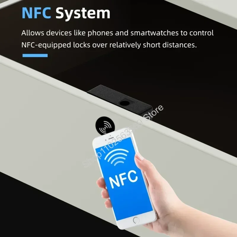 TTlock smart Dørlås - App, IC-kort, NFC, Klokke Opplåsynge - til Skuffe og Skap