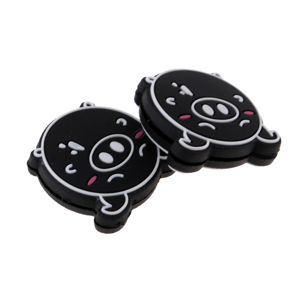 2Pcs Durable Cmfortable Tennis Racket Shock Absorber Vibration Damper Set: Black Pig