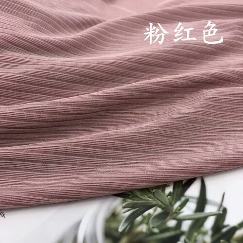 Bred 59 " sommer is silke side 4- vejs stretch rib strik stof spandex rayon materiale pit stripe kjole brede ben bukser stof: Lyserød