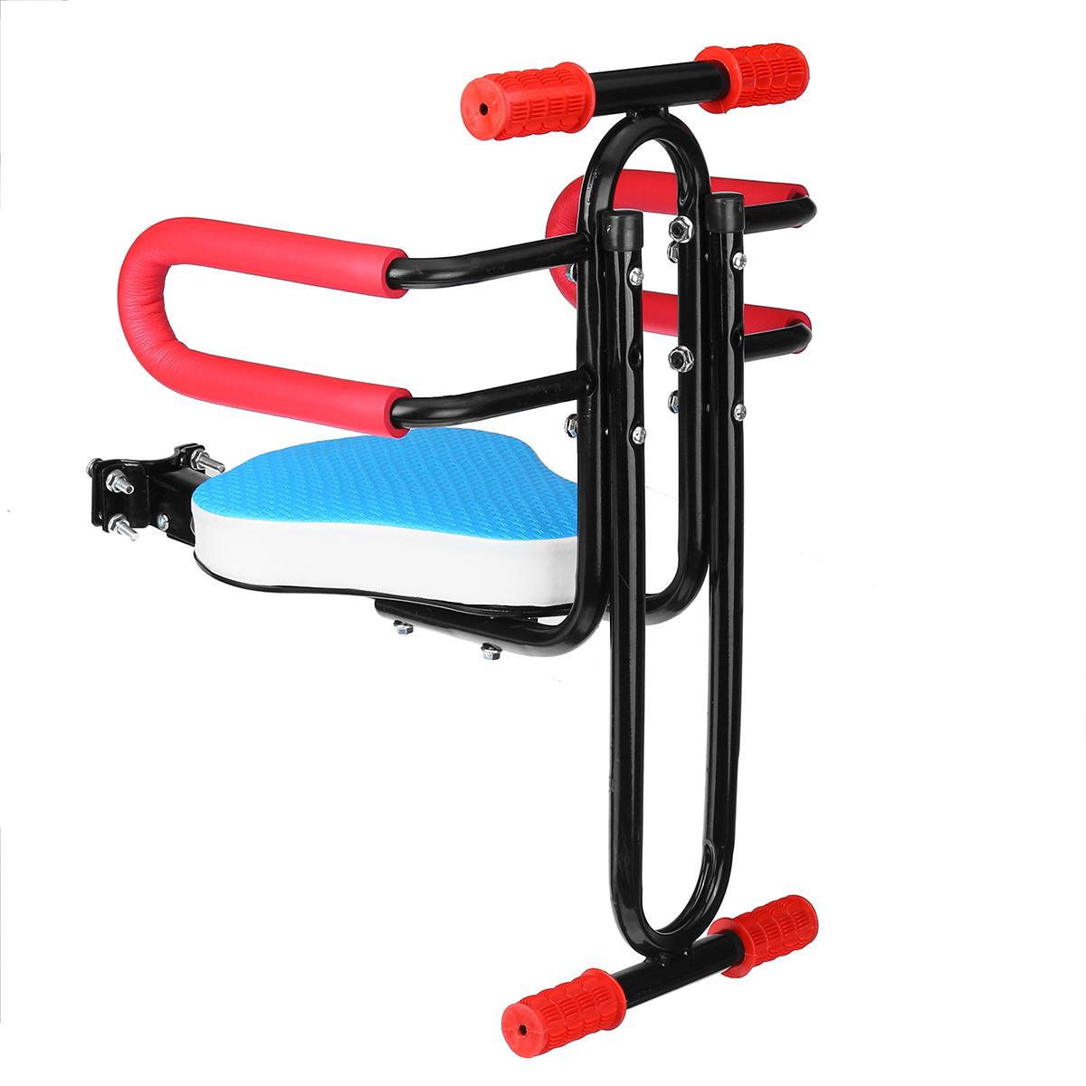 Selle de vélo détachable Tube en acier cadre de siège vélo électrique pliant siège avant selle enfants enfant enfant pliable plaque de siège: Bleu
