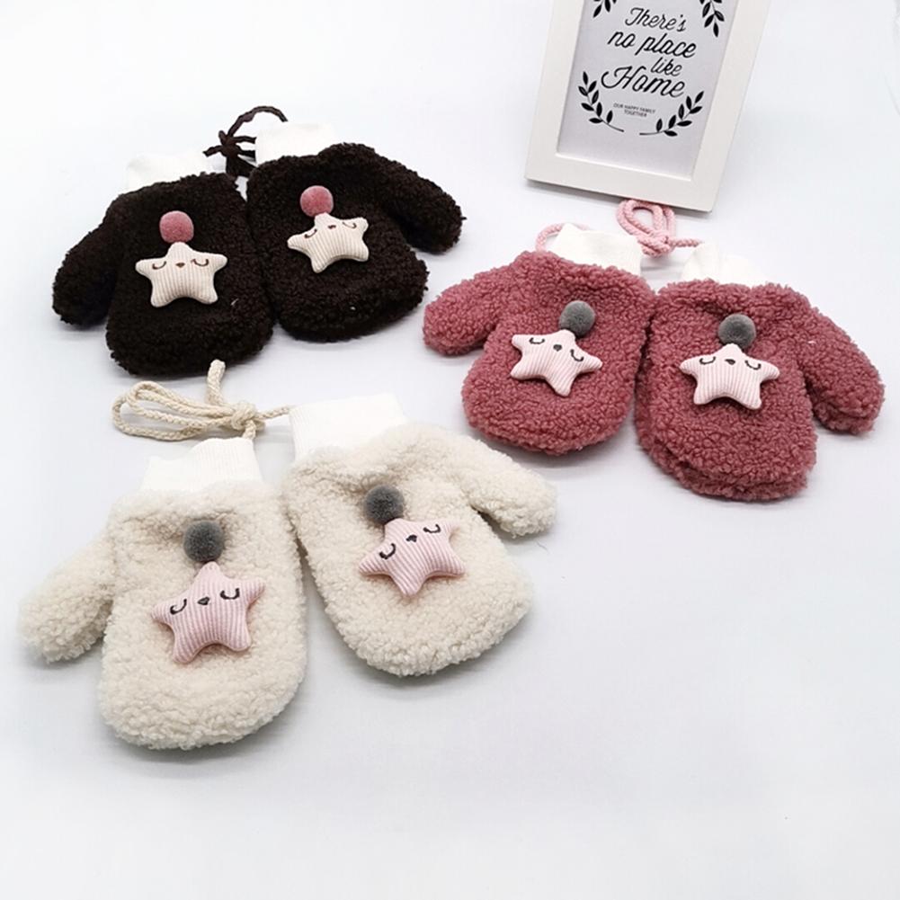 Leuke Herfst Winter Warm Thicken Handschoenen Kinderen Kids Fleece Zachte Meisje Jongen Mitten Imitatie Lam Pluche Leisure Verdikking