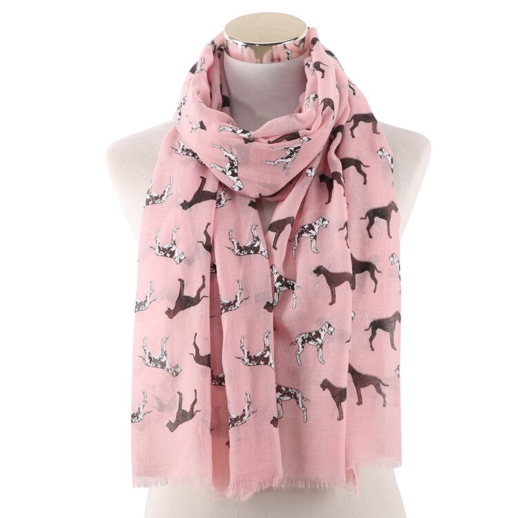 FOXMOTHER Neue Weiß Rosa Dalmatiner Schals Foulard Femme Bufanda Mujer Hund Schals Frauen Hund Liebhaber Mama: Rosa