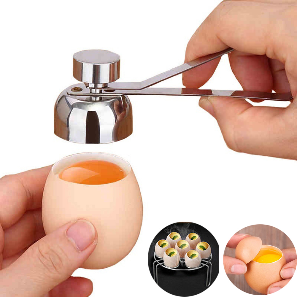 Abridor de ovos prático em aço inoxidável, cortador de ovos para concha, ferramenta aberta de ovos cozidos, 1 peça