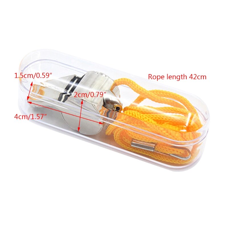 Edelstahlpfeife mit verstellbarem trageband für outdoor-sportarten, lauter, klarer pfiff, rostfrei, für schiedsrichter und andere einsatzkräfte.