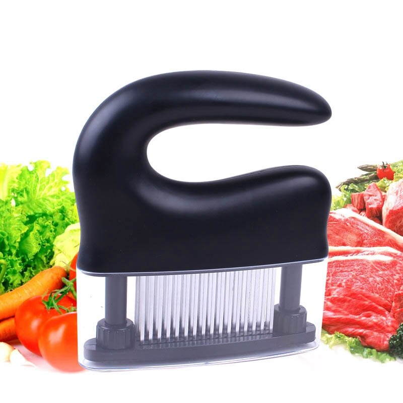 48 Blades Needle Meat Tenderizer Stainless Steel Knife Meat Beef Steak Mallet Meat Tenderizer Cooking Tools(Black)
