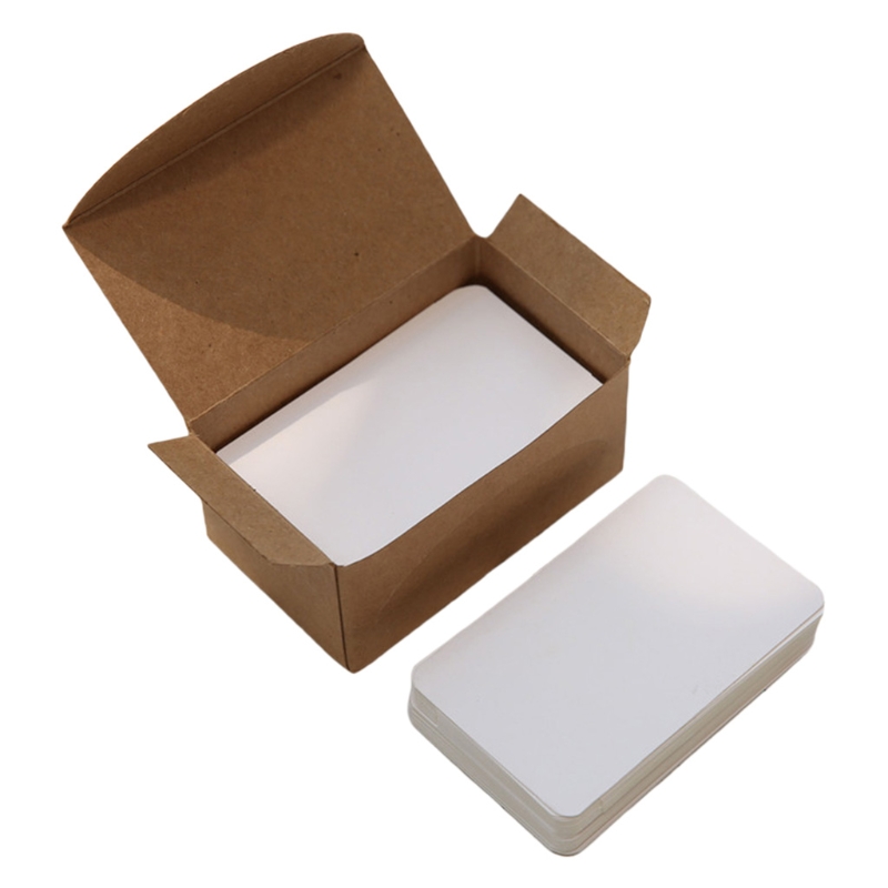 100 Sheets/Box Paper Message Card Blank Handwritten Memo Notecards Greeting Blessing Wedding Party Thank You Postcard: W