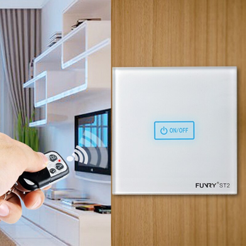 Original Funry EU standard 1 gang 1 way Switch Remote Control WIFI/APP Control Light Switch 170-240V RF433MHz Smart Control