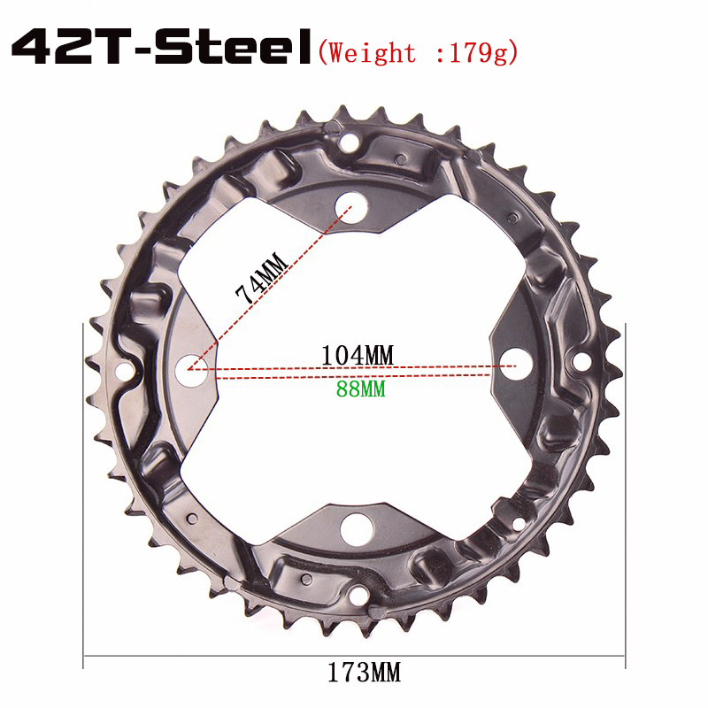 104BCD 22/24/32/42/44T Mountain Bicycle Chainwheel MTB bike crankset Aluminum Narrow Wide Chainring BCD 104