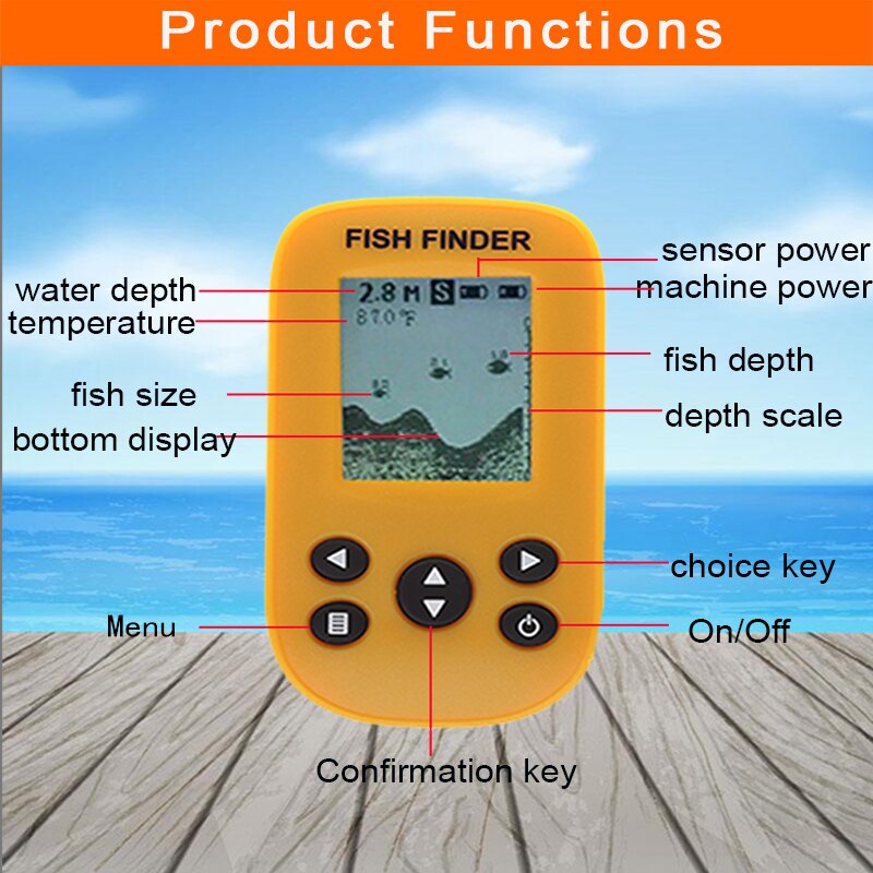 Brand Vkg Dot Matrix Fish Finder Smart Sonar Sensor, Draadloze Fishfinder