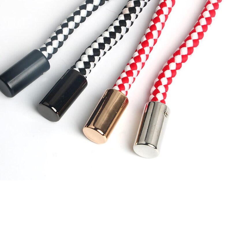 Płaska strona 7mm skręcany cylinder ogranicznik kabla liny kończy pokrywkę sznurkiem przełącza klips na ubrania odzież akcesoria sznurowadło