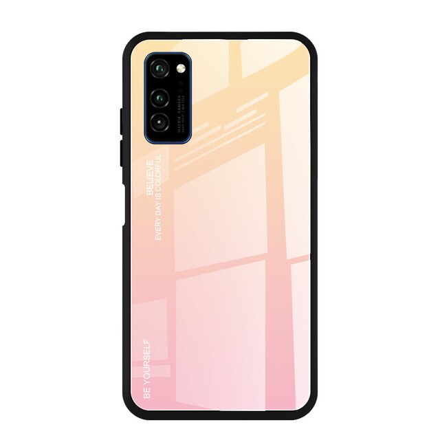 Custodia per telefono in vetro temperato colorato sfumato di lusso per Huawei Honor 8X Honor 8x X8 8X8 Max Pro Honor8 X Cover Case Shell: For Honor 100 / yello pink