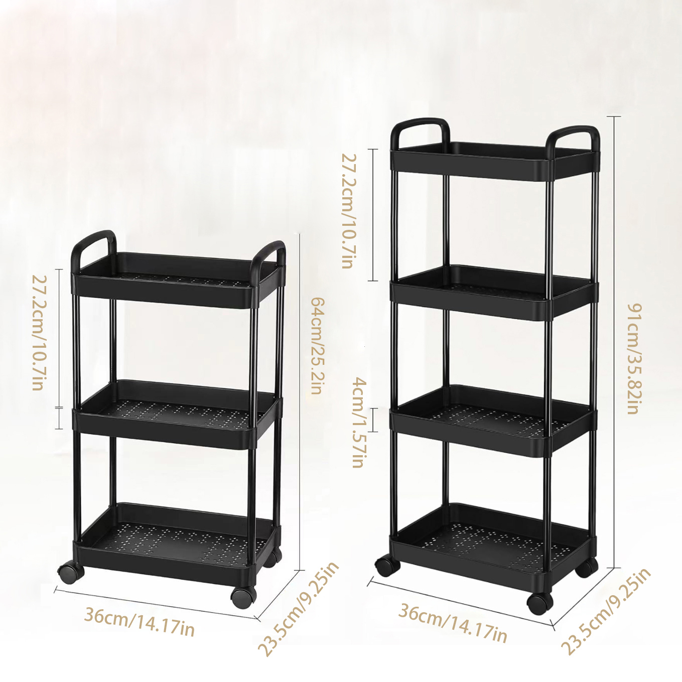 Carro de almacenamiento multifuncional para cocina con ruedas, estante de almacenamiento móvil, organizador de carrito, accesorios para el hogar: Multicolor