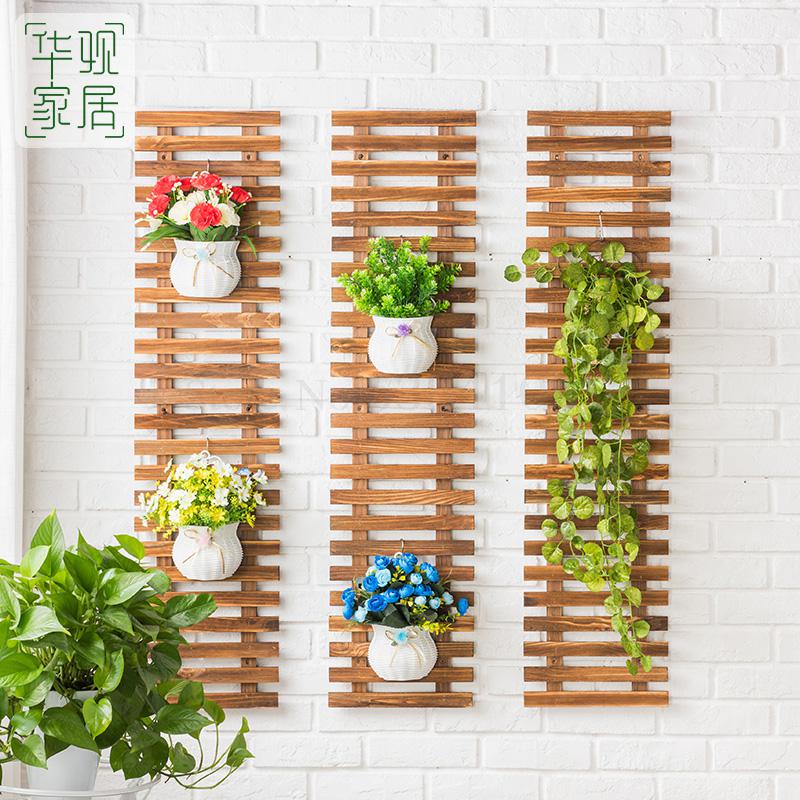 Solid Wood Wall Flower Stand European Balcony Living Room Wall Hanging Wall Plant Stand Hanging Green Wall Hanging Orchid Flower