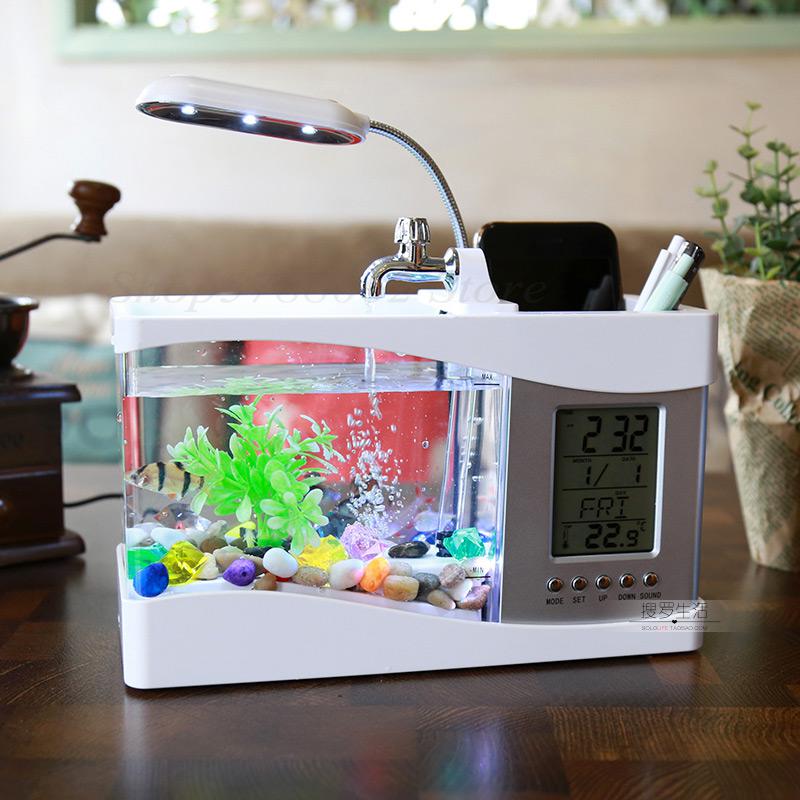 Aquarium aquarium ecological fish tank living room small mini glass desktop home goldfish tank