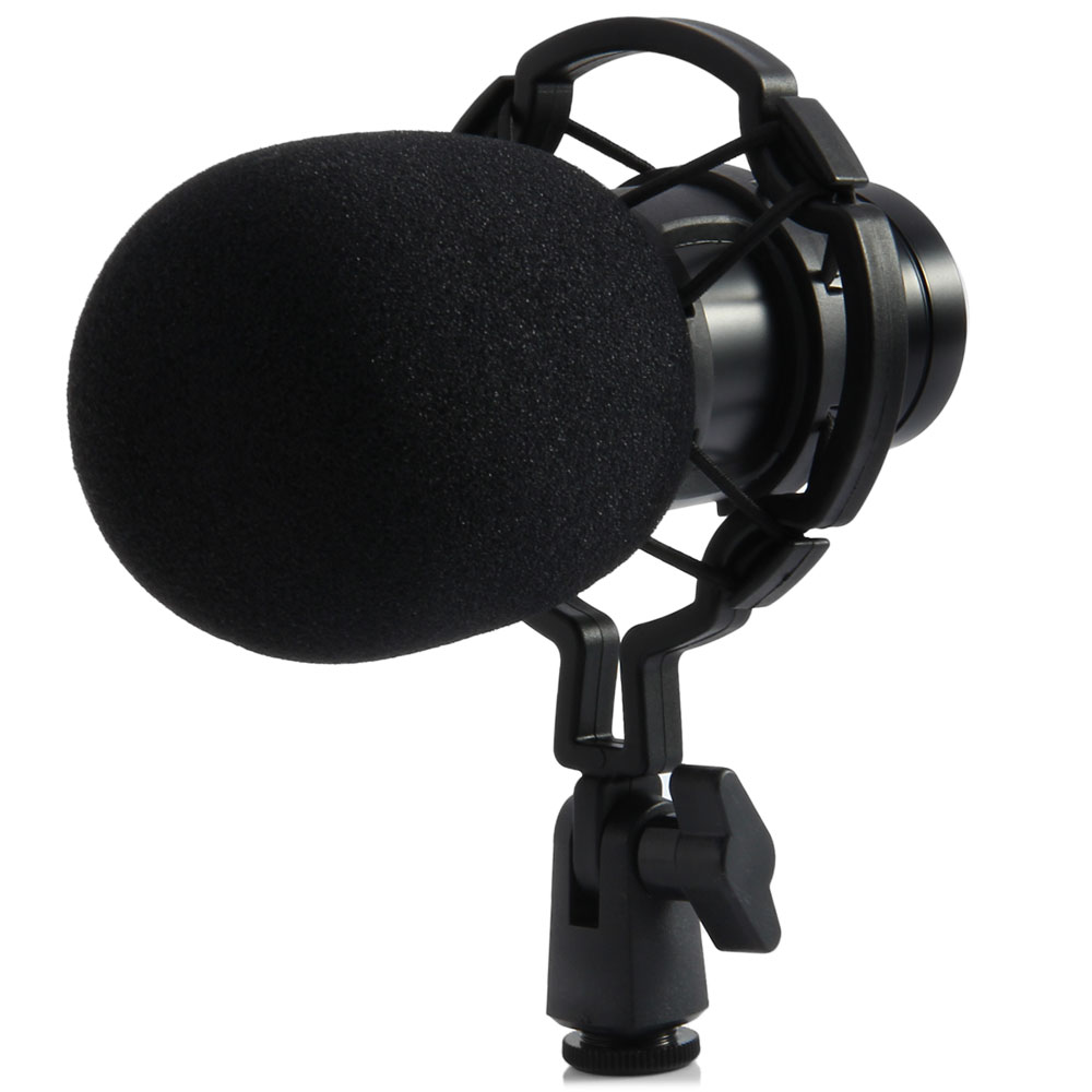 Zeepin BM-800 condensateur dynamique micro filaire micro Studio de son pour Kit d'enregistrement KTV karaoké avec support de montage anti-choc Mikrafon: Black