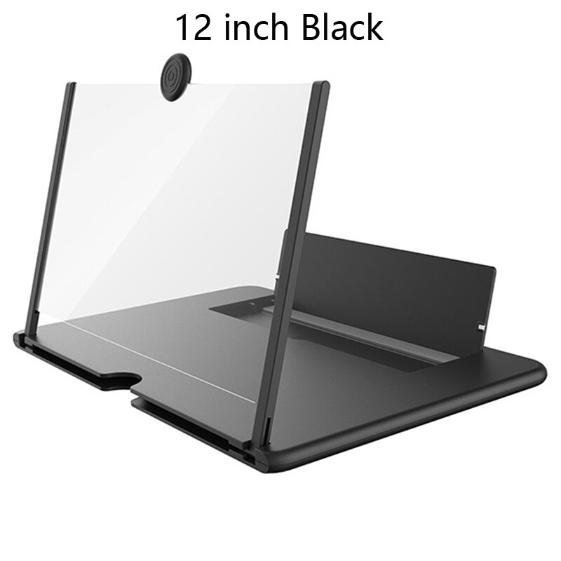 Screen Versterker Mobiele Telefoon Screen Video Vergrootglas Voor Mobiele Telefoon Smartphone Vergroot Screen Telefoon Stand Beugel: black 12 inch