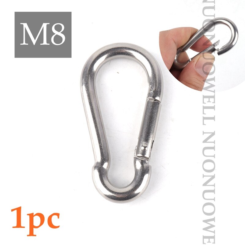 SS304 Installation Zubehör Sonnensegel Armaturen Halter Spannschloss Pulley Set Weichen Draht Seil Snap Haken Volle Ausrüstung: M8 Hook-1pc
