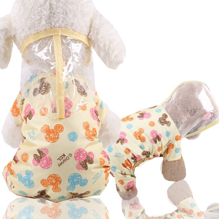 Imperméable pour chien imprimé ours en peluche vêtements de pluie imperméables vêtements pour chien de compagnie transparent à quatre pattes petits chiens moyens vêtements pour animaux de compagnie animal de compagnie