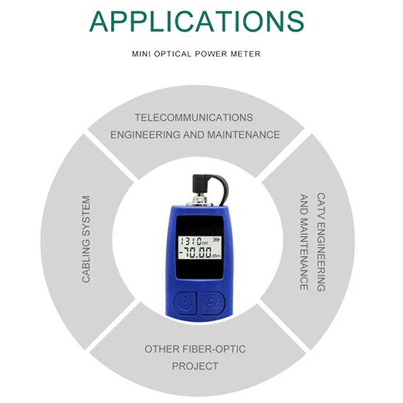 6 Wavelengths Mini Optical Power Meter Tester -50 To 26 Optical Fiber Tester Optical Work Rate Meter Handheld FTTH