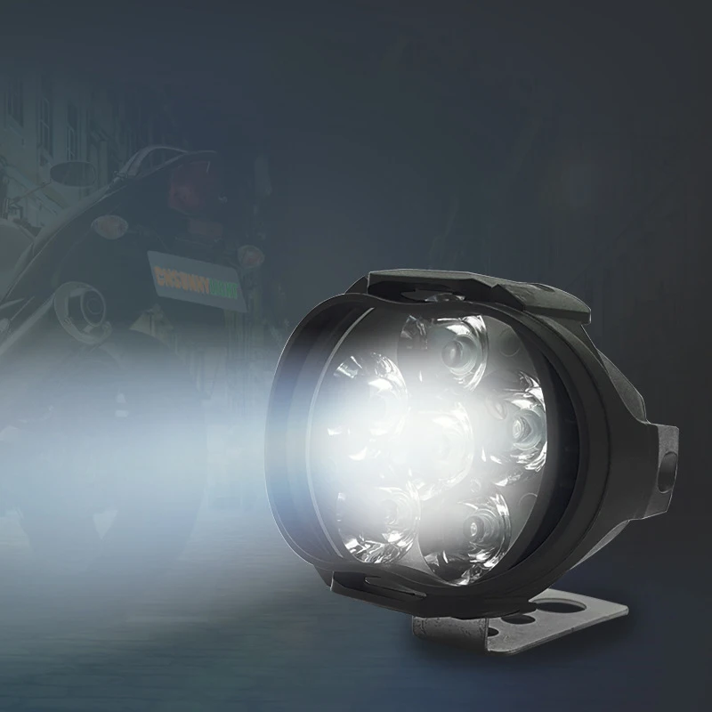 Phare de Moto à 6 LED, haute luminosité, ampoules modifiées de , lumière auxiliaire pour véhicules avec interrupteur, accessoires de Moto