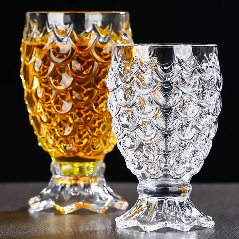 Preget fiskehalevin miljøvennlig kopp blyfri glasskrus gjennomsiktig juice cocktaildrikke konjakk dessertglass