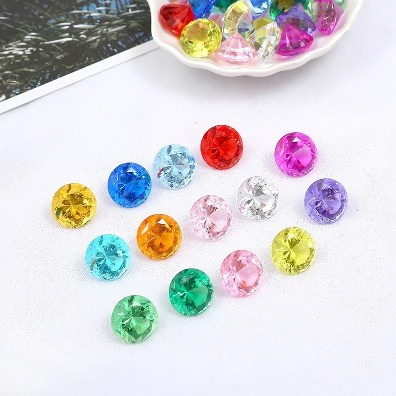 Bijoux en Faux diamant 20MM, coffre au trésor, Pirate, cristal acrylique, remplissage, jouets, accessoires, confettis, décorations de mariage: Mixed color