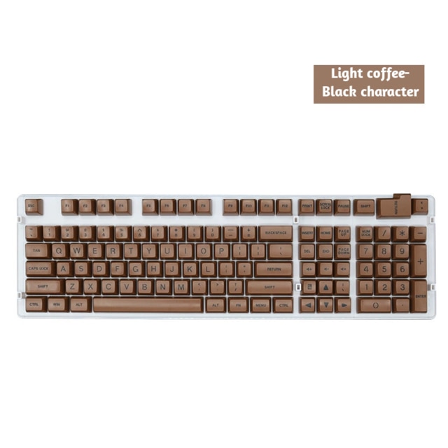 108pcs SA Spherical ABS Keycap For Mechanical Gaming Keyboard Double Color Injection Blg Font For Blue/Red/Brown/Black Switch: Light coffee