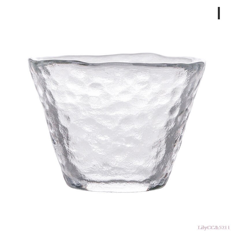 Taza de vidrio resistente al calor, vaso de Sake de estilo japonés hecho a mano, martillado pequeño, , 1 ud.: I