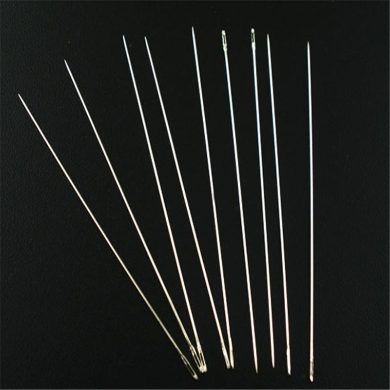 9 Pcs Rvs Kralen Naalden Zilver Kraal Naald Gereedschap Voor Diy Sieraden Maken Accessoires 8 Cm (3 1/8 ") 0.5 Mm