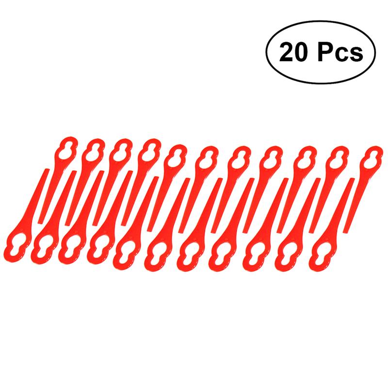 20pcs Plastic Grass Trimmer Blades Mower Replacement Trim Fast Switchblades (Red)