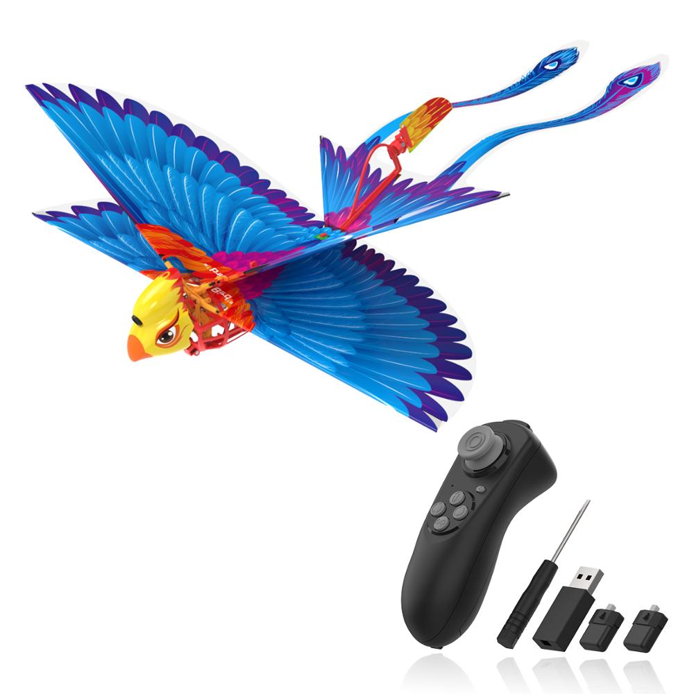 Go go fugl fjernbetjening flyvende legetøj mini rc helikopter drone-tech legetøj smart bionic klappende vinger flyvende fugle til børn voksne: Default Title